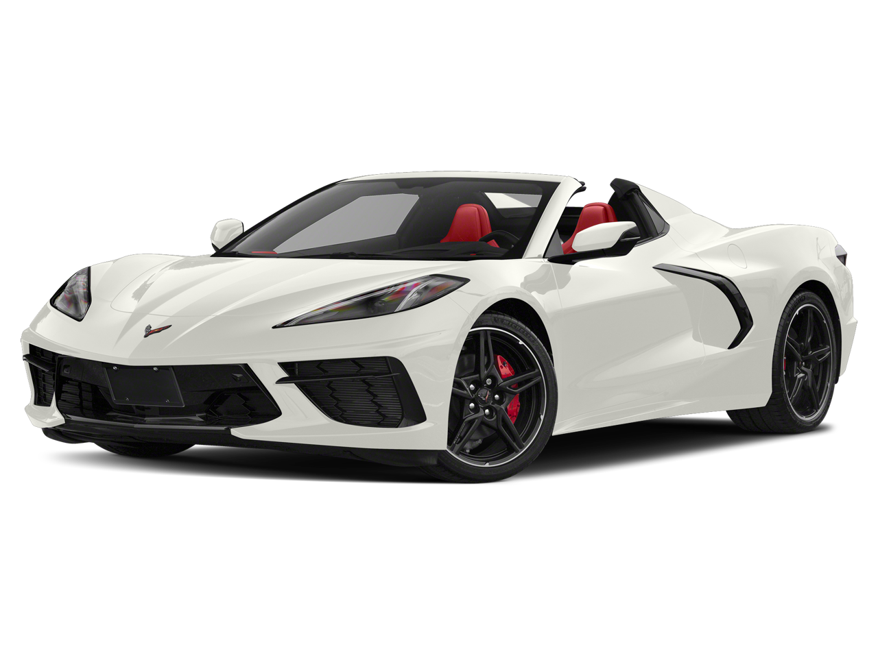 2022 Chevrolet Corvette Stingray 2LT in Arctic White — front three-quarter view