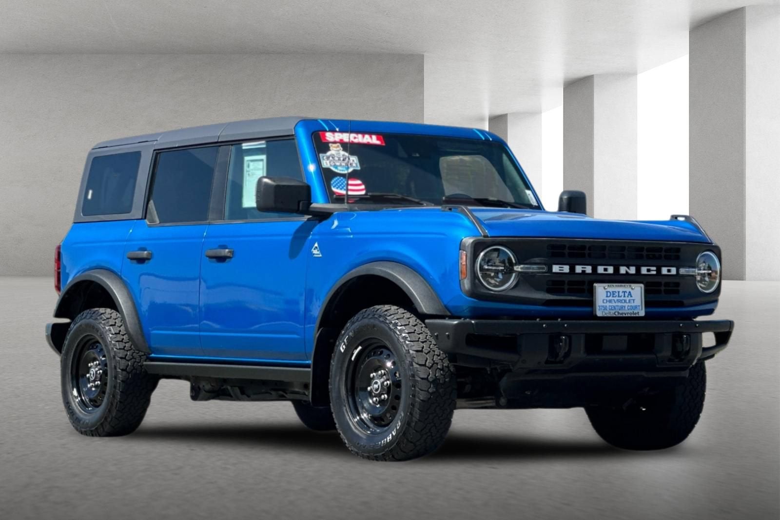 2022 Ford Bronco Base in Blue — front three-quarter view