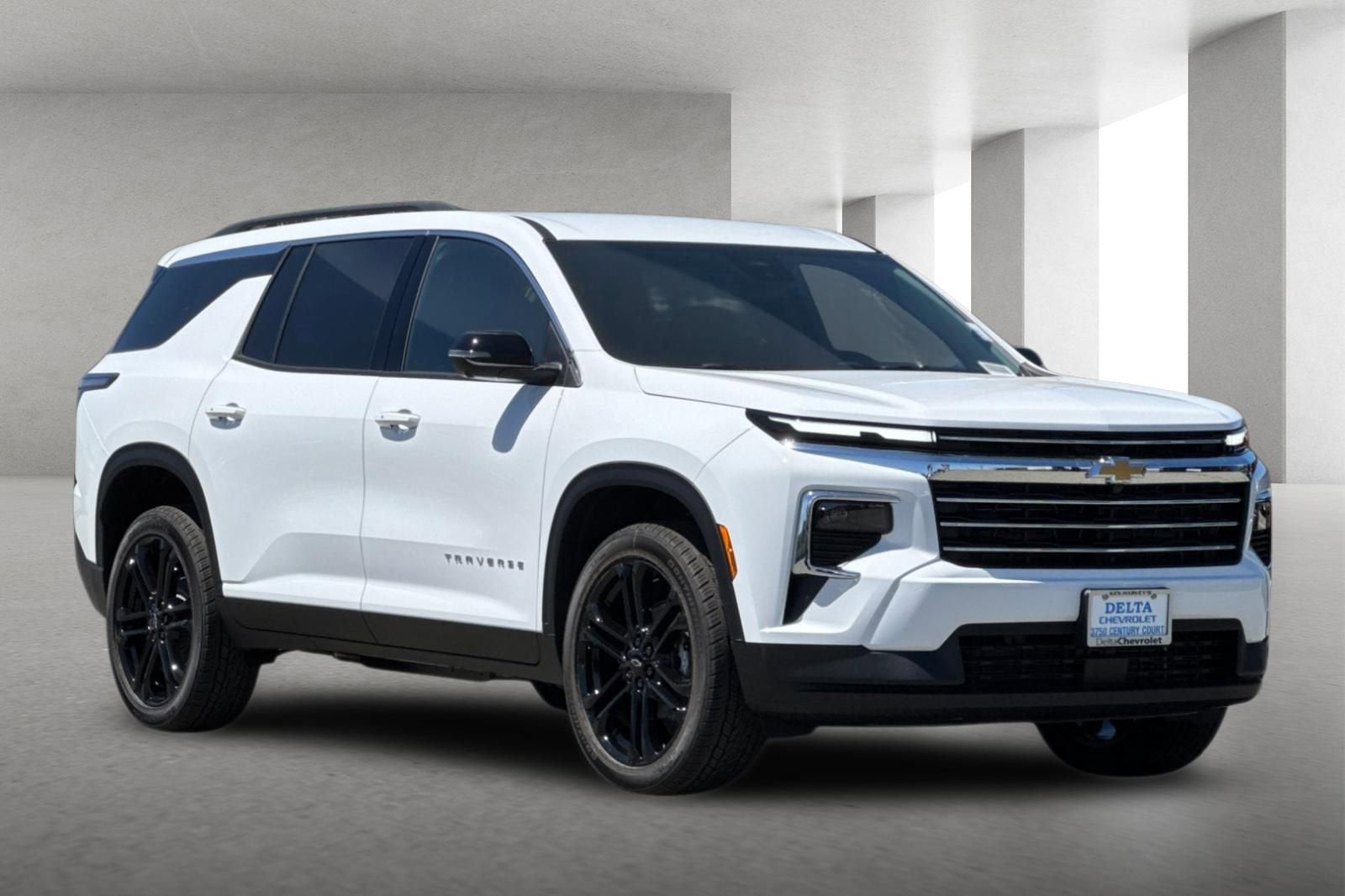 2026 Chevrolet Traverse LT in Summit White — front three-quarter view