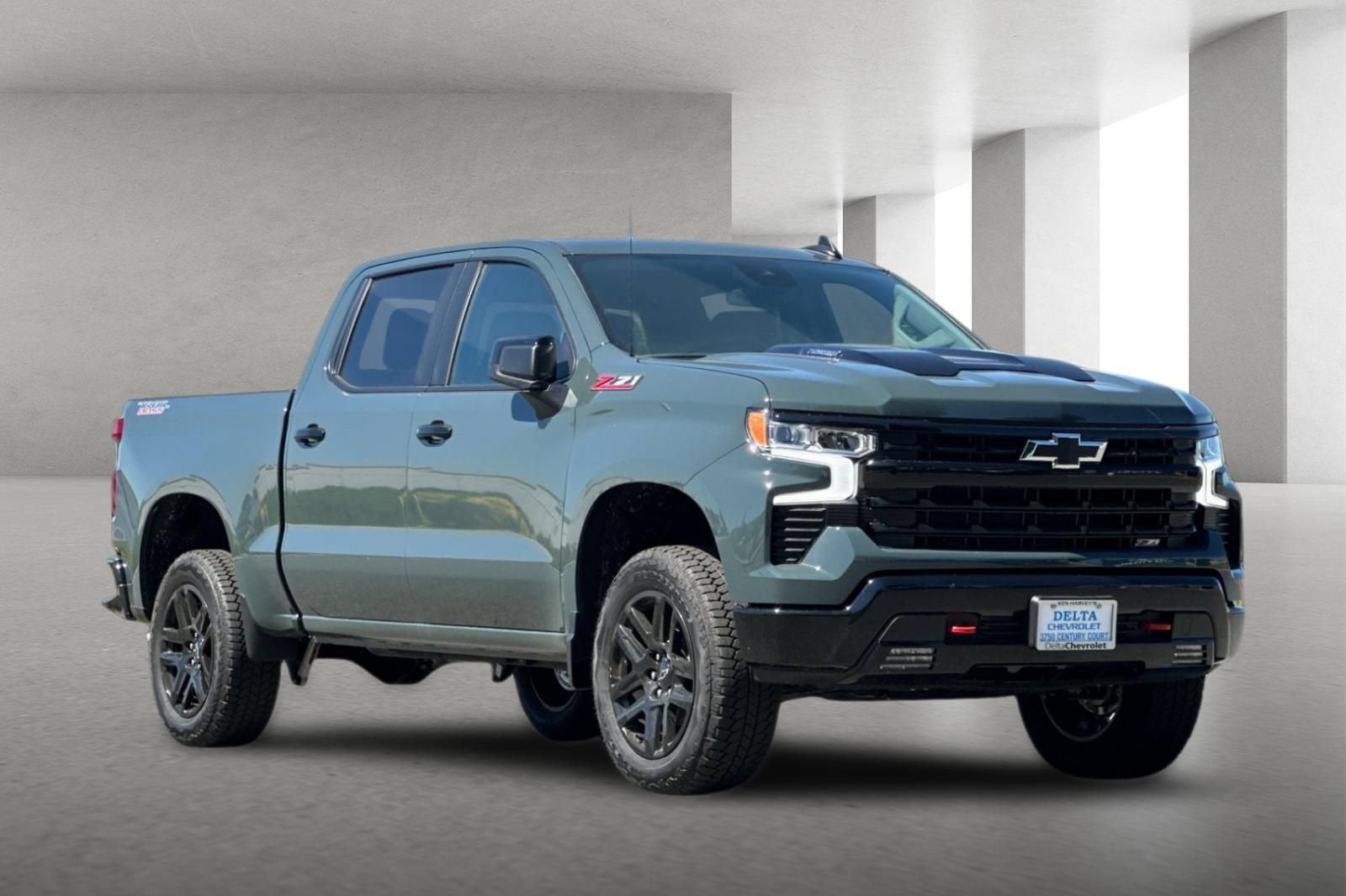 2026 Chevrolet Silverado 1500 LT Trail Boss in Cypress Gray — front three-quarter view