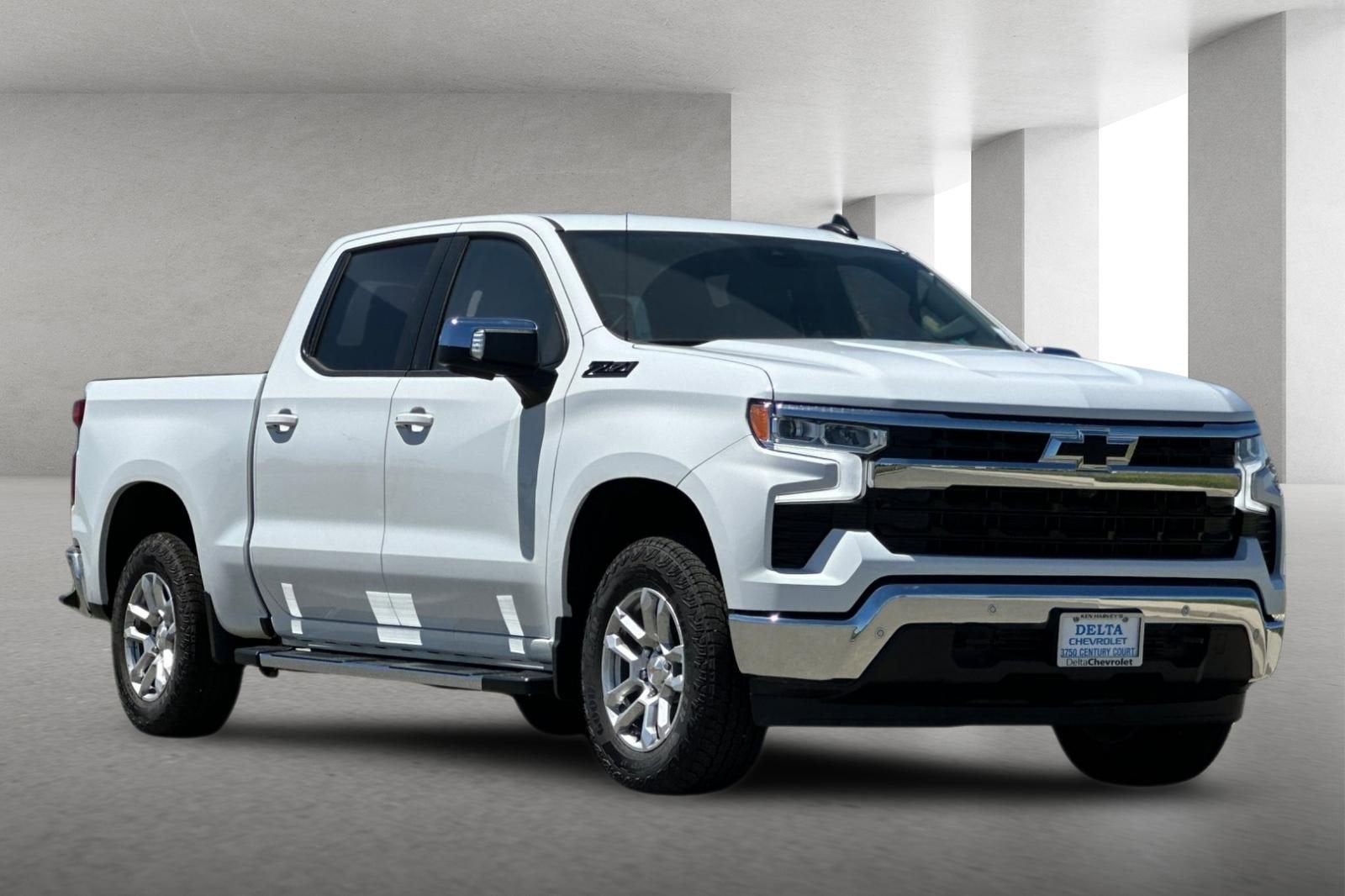 2026 Chevrolet Silverado 1500 LT in Summit White — front three-quarter view