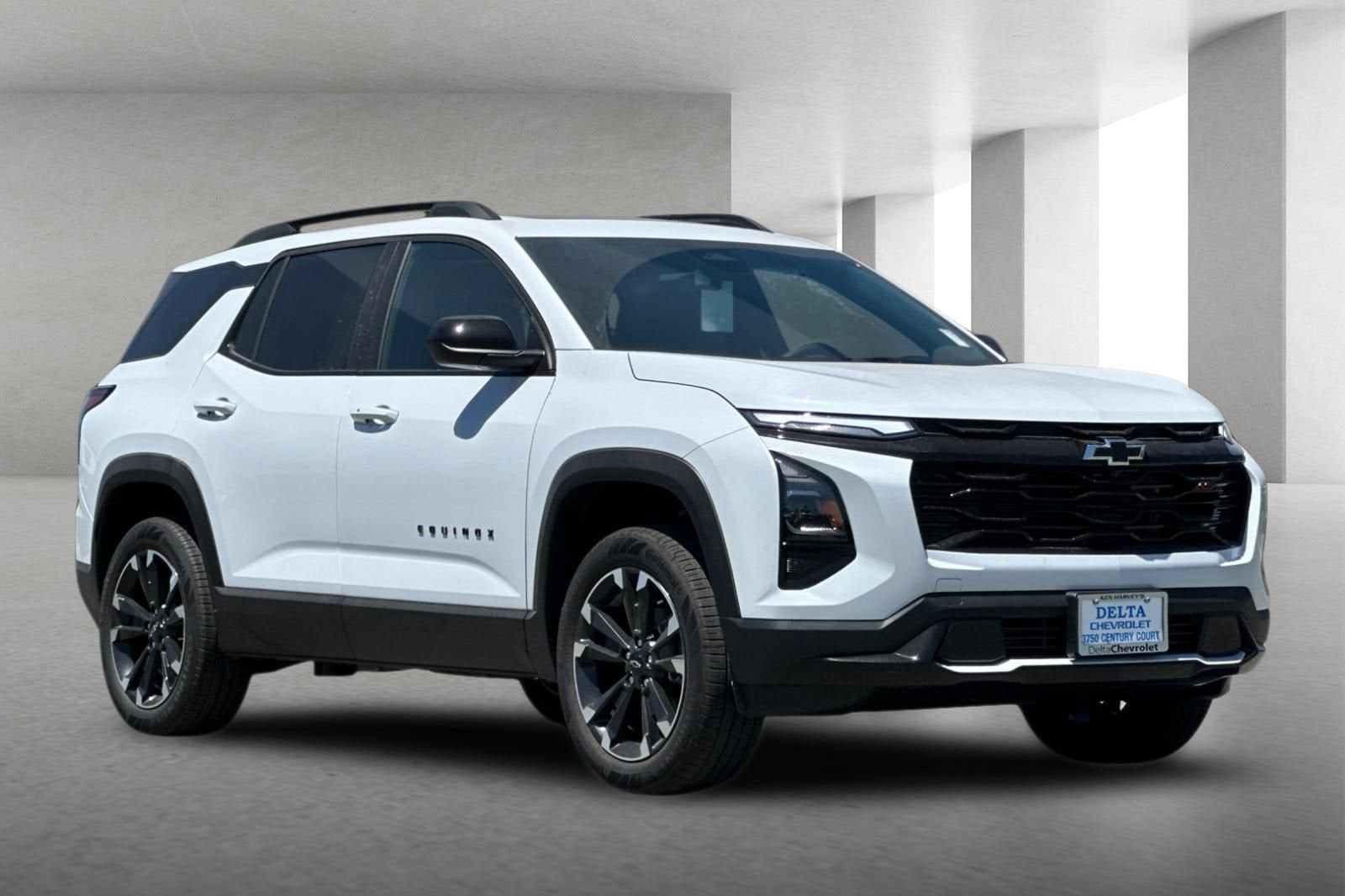 2026 Chevrolet Equinox RS in Polar White Tricoat — front three-quarter view