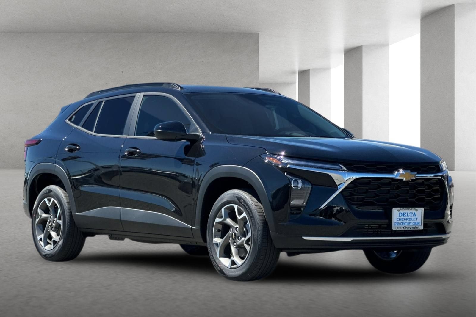 2026 Chevrolet Trax LT in Mosaic Black Metallic — front three-quarter view